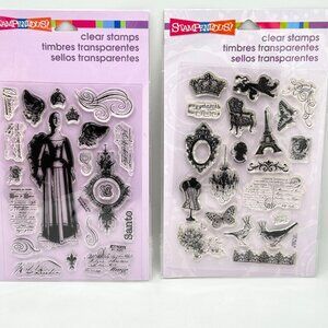 Stampendous Perfectly Clear Stamp 2 Sets Santos Angel & Parisian Charm Cling